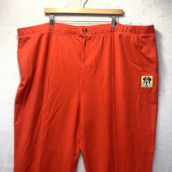 Disney Parks Wide Leg Minnie Mouse Lounge Pants Womens 3X Red Orange Patch Comfy - Picture 3 of 16